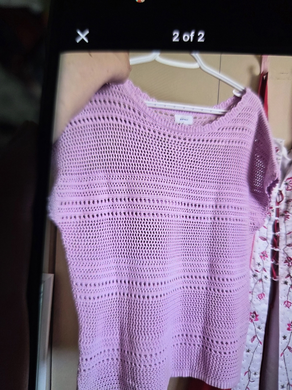 0ld Navy Light Purple Knit Short-Sleeve Sweater.Size M.